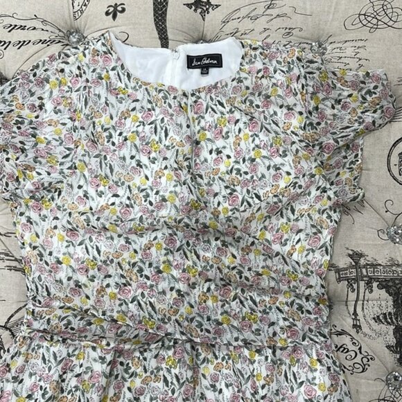 Sam Edelman Ruffle Sleeve Patterned Drape Floral Dress - Picture 4 of 14